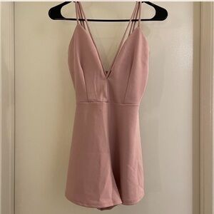 V Cut Pink Romper